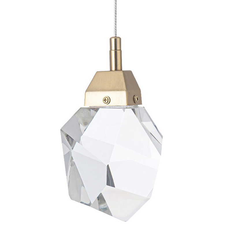 Подвесной светильник с хрустальным плафоном Esme Crystal Brass Hanging lamp Прозрачный Латунь Подвесной светильник с хрустальным плафоном Esme Crystal Brass Hanging lamp Прозрачный Латунь в Твери | Loft Concept