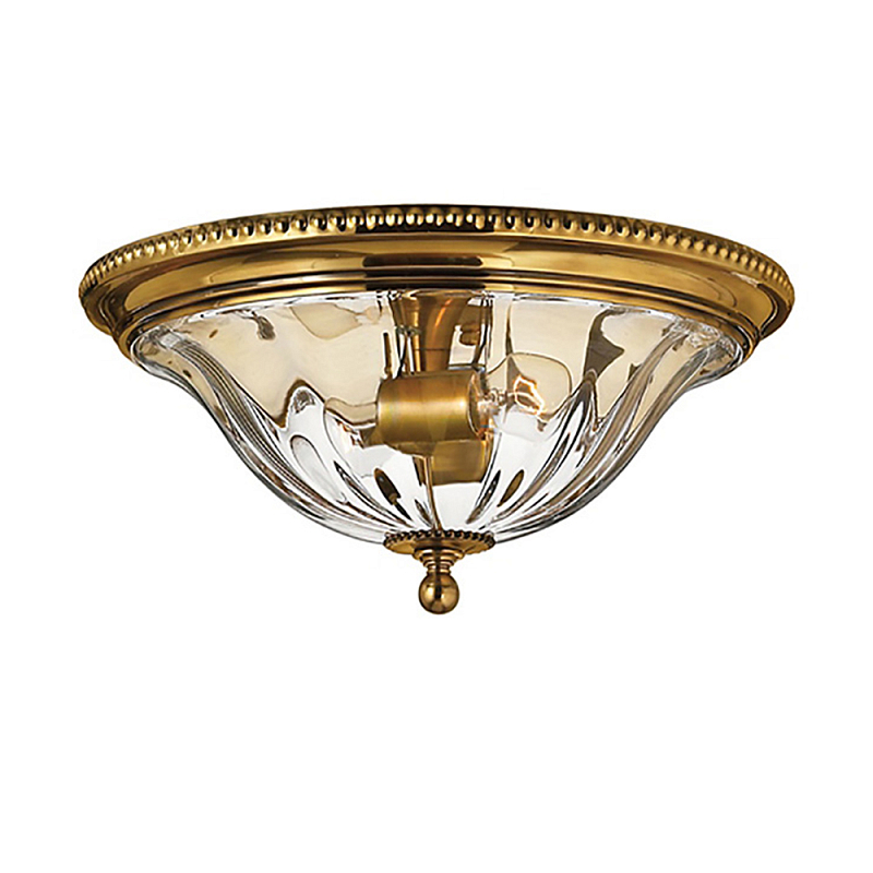 Потолочный светильник цвета латунь с прозрачным плафоном в форме чаши Hinkley Латунь Прозрачное Стекло в Твери | Loft Concept 