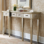 Консоль зеркальная в цвете шампань с 3-мя ящиками Hyaloid варинант исполнения - 1 | Loft Concept в Твери