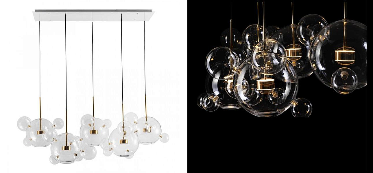 Линейный Светодиодный Светильник Giopato & Coombes Bubble Chandelier Linear Circle 5 плафонов Линейный Светодиодный Светильник Giopato & Coombes Bubble Chandelier Linear Circle 5 плафонов - Loft-Concept в Твери