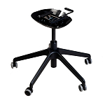 Стул с мягкой синей обивкой из велюра и подъемно-поворотным механизмом на черных колесиках Harper Blue варинант исполнения - 4 | Loft Concept в Твери