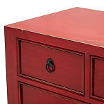 Деревянная ТВ-тумба с 5-ю выдвижными ящиками в китайском стиле красная Wei Chinese TV Stand варинант исполнения - 4 | Loft Concept в Твери