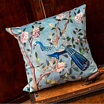 Подушка декоративная с изображением птицы в саду Chinoiserie Peacock in the Garden Cushion варинант исполнения - 2 | Loft Concept в Твери