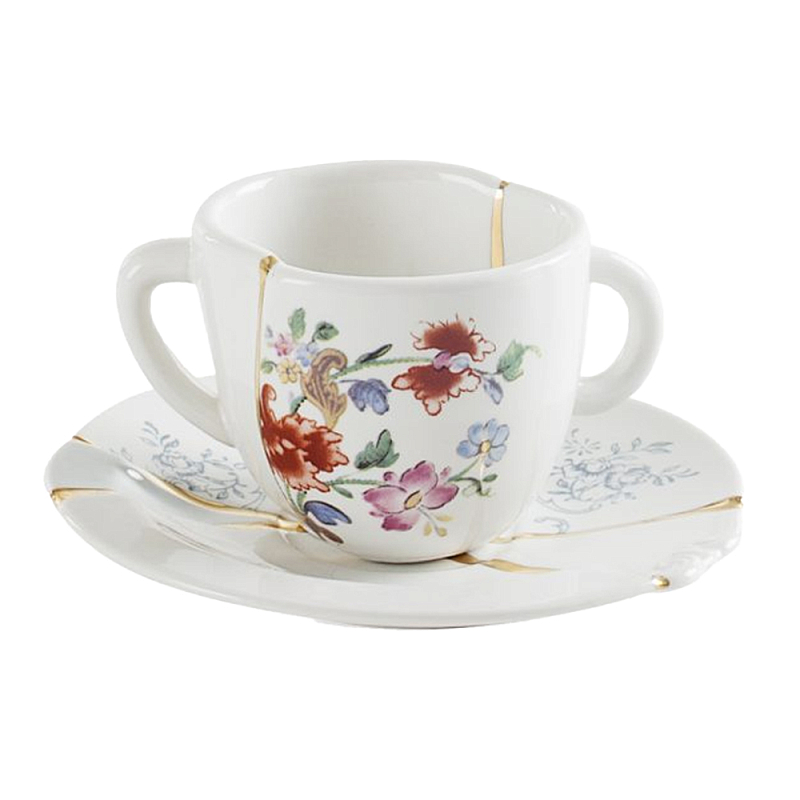 Кофейная пара Seletti Kintsugi Белый Золотой Мульти Кофейная пара Seletti Kintsugi Белый Золотой Мульти в Твери | Loft Concept