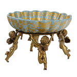Чаша с орнаментом на бронзовых ножках в виде ангелов Eden Garden варинант исполнения - 2 | Loft Concept в Твери