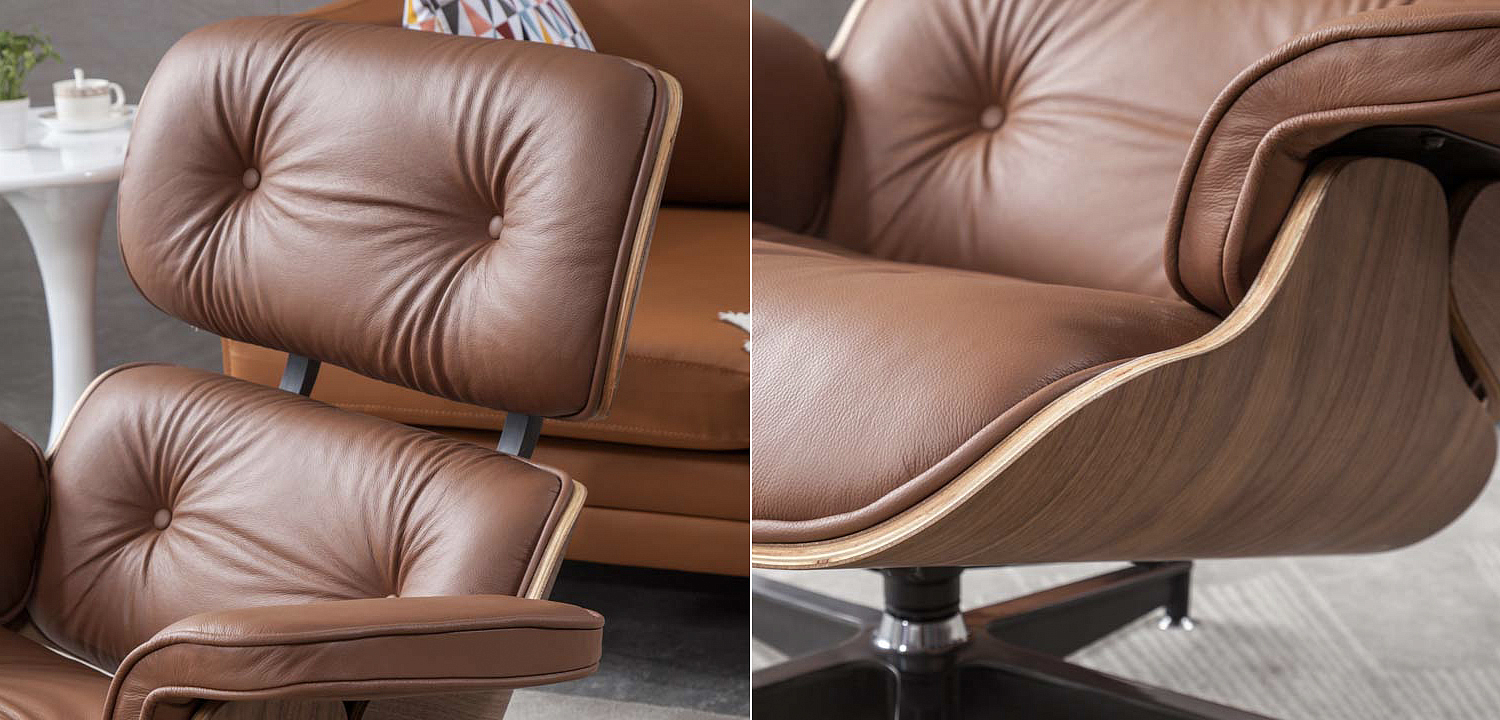 Кресло Eames Lounge Chair & Ottoman light brown Кресло Eames Lounge Chair & Ottoman light brown - Loft-Concept в Твери