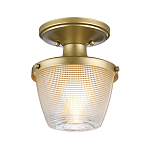 Потолочный светильник для ванных комнат с плафоном из прессованного фактурного стекла Quoizel варинант исполнения - 6 | Loft Concept в Твери