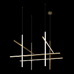 Люстра с 8-ю пересекающимися цилиндрическими плафонами на тонких тросах Trumpet tube варинант исполнения - 3 | Loft Concept в Твери