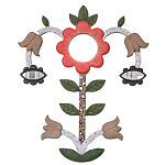 Зеркало-цветок из картона в русском стиле варинант исполнения - 1 | Loft Concept в Твери