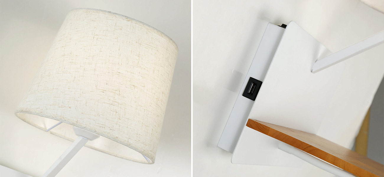 Бра с абажуром и гибким спотом Trumpet Wall White USB Бра с абажуром и гибким спотом Trumpet Wall White USB - Loft-Concept в Твери