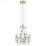 Люстра подвесная из металла с хрустальными подвесками прозрачного цвета Quasar 41 варинант исполнения - 2 | Loft Concept в Твери