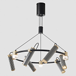 Люстра круглая с 9-ю цилиндрическими плафонами на магнитном креплении Bronze Concert варинант исполнения - 5 | Loft Concept в Твери