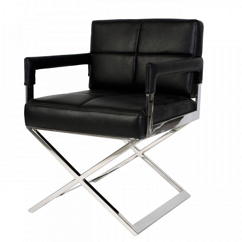 Кресло Eichholtz Desk Chair Cross Черный Нержавеющая сталь Кресло Eichholtz Desk Chair Cross Черный Нержавеющая сталь в Твери | Loft Concept