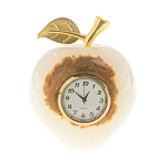 Часы настольные в виде яблока из натурального камня Оникс Stone Clock варинант исполнения - 5 | Loft Concept в Твери