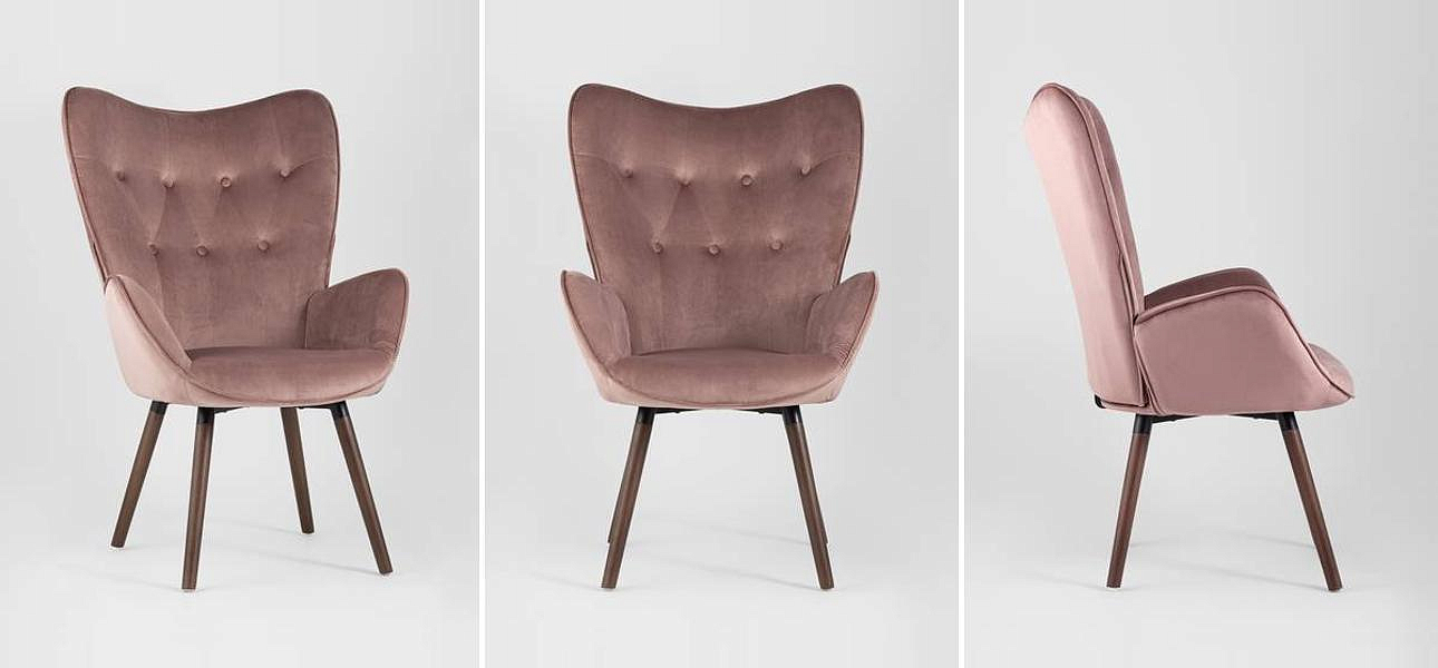 Полукресло Розовый Велюр Grandee Chair Полукресло Розовый Велюр Grandee Chair - Loft-Concept в Твери