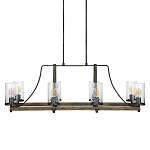 Люстра подвесная с восемью прозрачными стеклянными цилиндрическими плафонами в стиле лофт Feiss варинант исполнения - 1 | Loft Concept в Твери