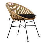 Стул круглый с ротанговым плетением Round Wicker Stool варинант исполнения - 1 | Loft Concept в Твери