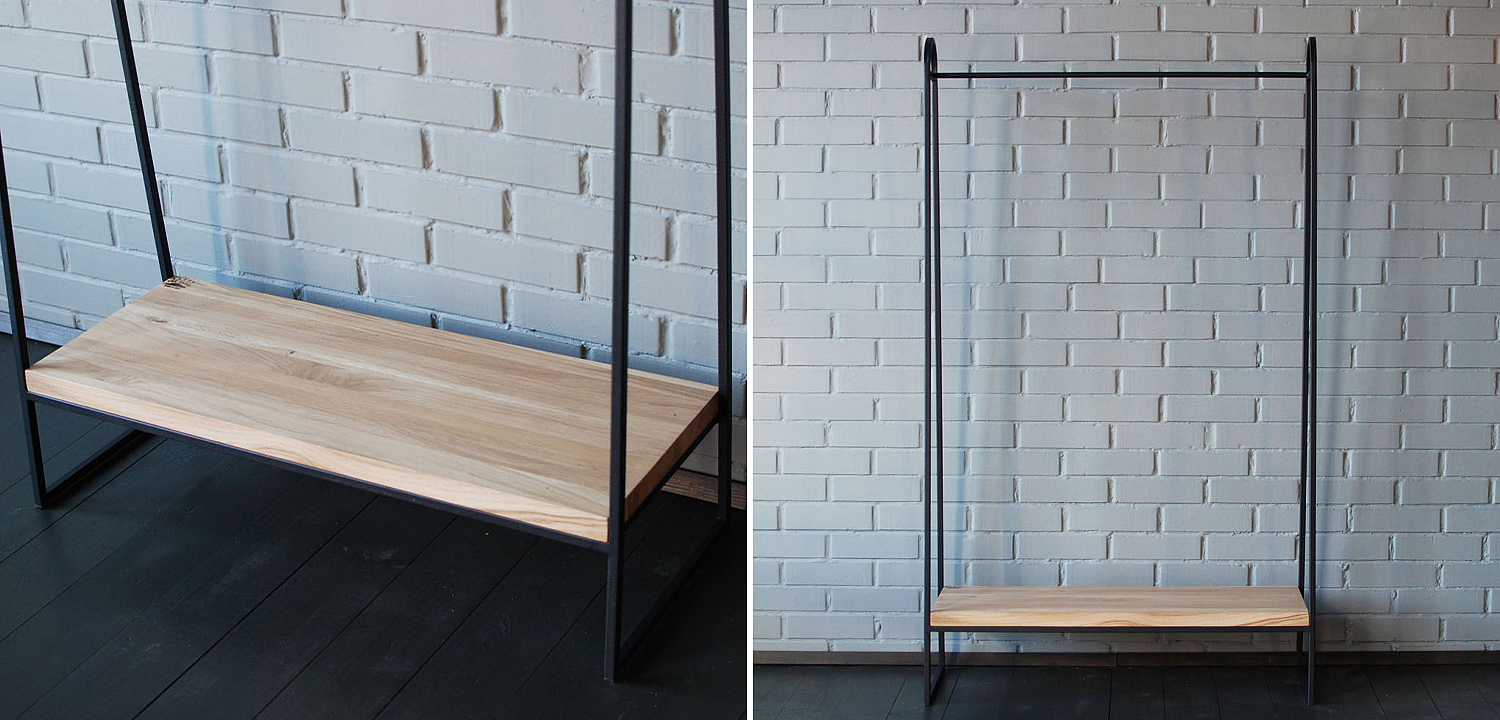 Рейл Amba Industrial Metal Rust Clothes Rail - Loft-Concept в Твери