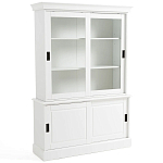 Витрина с раздвижными дверцами Wells Glass Showcase White варинант исполнения - 3 | Loft Concept в Твери