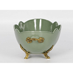Чаша зеленого цвета из фарфора с волнообразным краем Eden Garden porcelain and bronze варинант исполнения - 2 | Loft Concept в Твери