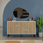 Комод с 3-мя дверцами и выдвижным ящиком цвета светлый дуб SPARK CONSOLE WHITE варинант исполнения - 1 | Loft Concept в Твери