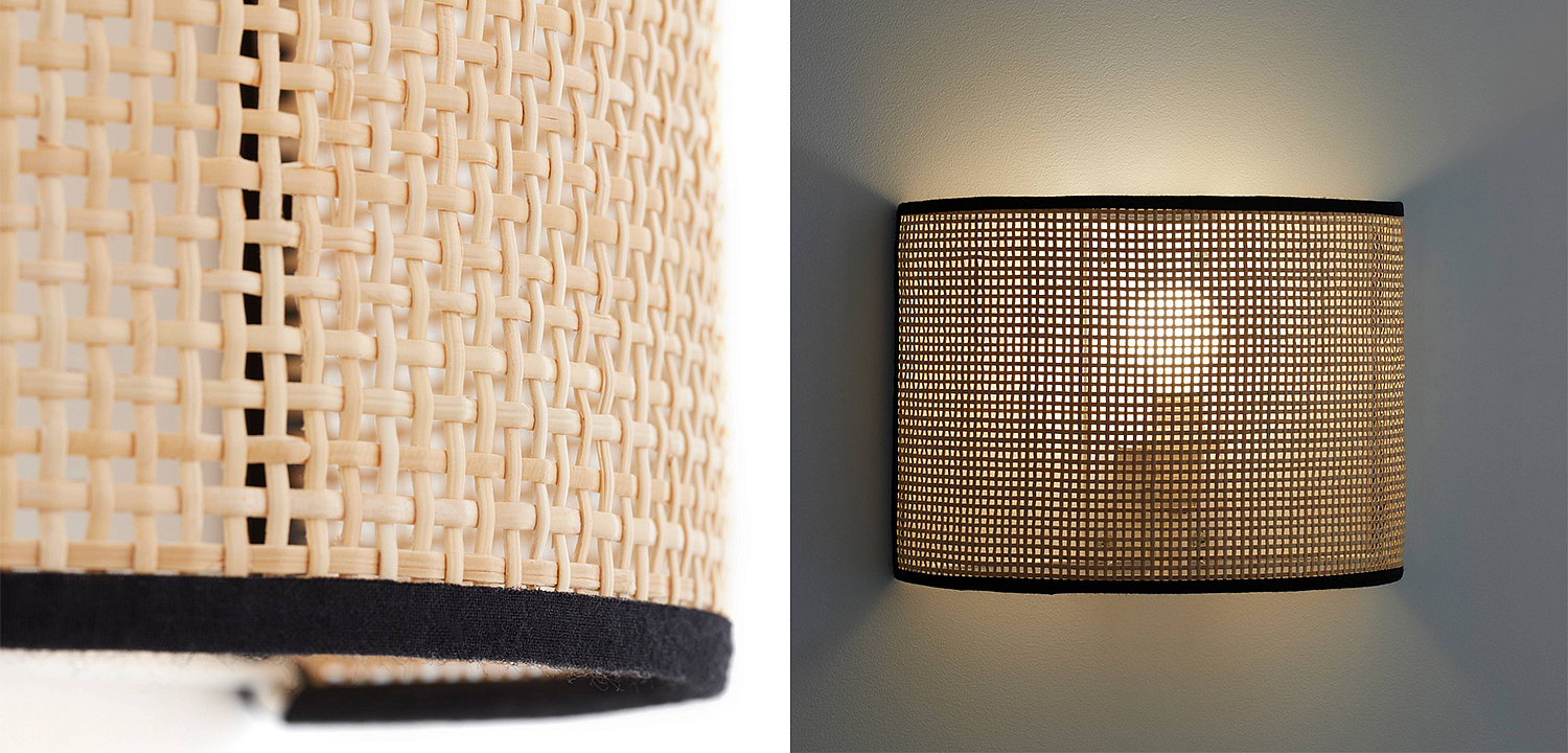 Бра Ottar Wicker Bamboo Cane beige black Бра Ottar Wicker Bamboo Cane beige black - Loft-Concept в Твери