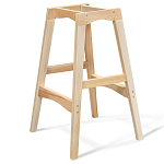 Барный стул со спинкой на 4-х деревянных ножках Оранжевый Велюр Ava Charm варинант исполнения - 4 | Loft Concept в Твери