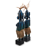 Комплект из 2-х деревянных статуэток Asmat Statuettes Dark Blue варинант исполнения - 2 | Loft Concept в Твери