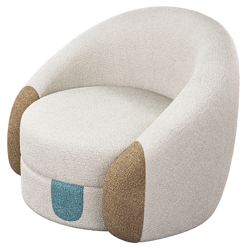 Дизайнерское Кресло Undina Молочный Песочный Голубой в Твери | Loft Concept 