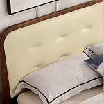 Кровать двуспальная с каркасом из дерева и мягким изголовьем Moon Walnut Bed варинант исполнения - 3 | Loft Concept в Твери