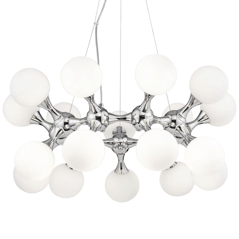 Люстра MOONDROP Chandelier Chromium 18 Хром Белый Люстра MOONDROP Chandelier Chromium 18 Хром Белый в Твери | Loft Concept
