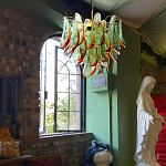 Люстра стеклянная с зелеными лепестками Green Leaf Fall варинант исполнения - 5 | Loft Concept в Твери