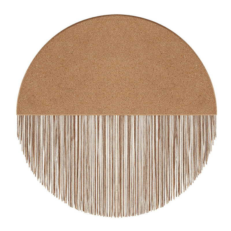 Бра круглое натуральная пробка с бахромой Natural Cork Бежевый в Твери | Loft Concept 