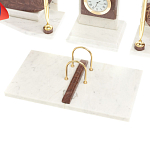 Настольный письменный набор из мрамора и лемезита с гербом и флагом России Marble Accessory варинант исполнения - 4 | Loft Concept в Твери