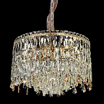 Люстра круглая с хрустальными подвесками на золотистом каркасе Roul Crystal Light варинант исполнения - 1 | Loft Concept в Твери