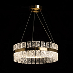 Люстра круглая золотого цвета с прозрачными рельефными стеклянными вставками Textured Glass Chandelier варинант исполнения - 3 | Loft Concept в Твери