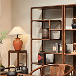 Стеллаж деревянный с полками для хранения Moon Walnut Furniture варинант исполнения - 2 | Loft Concept в Твери