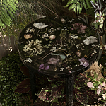 Круглый журнальный столик со столешницей из эпоксидной смолы Epoxy Resin Flowers Coffee Table варинант исполнения - 7 | Loft Concept в Твери