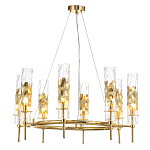 Люстра подвесная круглая с 8-ю цилиндрическими плафонами из стекла LIAISON варинант исполнения - 4 | Loft Concept в Твери