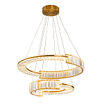 Светодиодная двухъярусная кольцевая люстра из хрусталя и стали и с пультом для регулировки света Maude Crystal Light варинант исполнения - 4 | Loft Concept в Твери