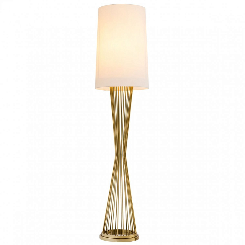 Торшер Eichholtz Floor Lamp Holmes Белый Глянцевое золото Торшер Eichholtz Floor Lamp Holmes Белый Глянцевое золото в Твери | Loft Concept