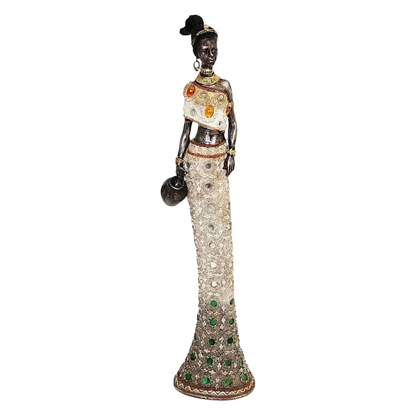 Фигурка негритянка Girl with a jug Бежевый Черный Золотой в Твери | Loft Concept 