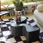 Дизайнерский журнальный стол чёрный изогнутой формы Alefy варинант исполнения - 1 | Loft Concept в Твери