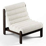 Кресло с деревянным каркасом и обивкой из белой ткани букле Medieval Furniture варинант исполнения - 1 | Loft Concept в Твери