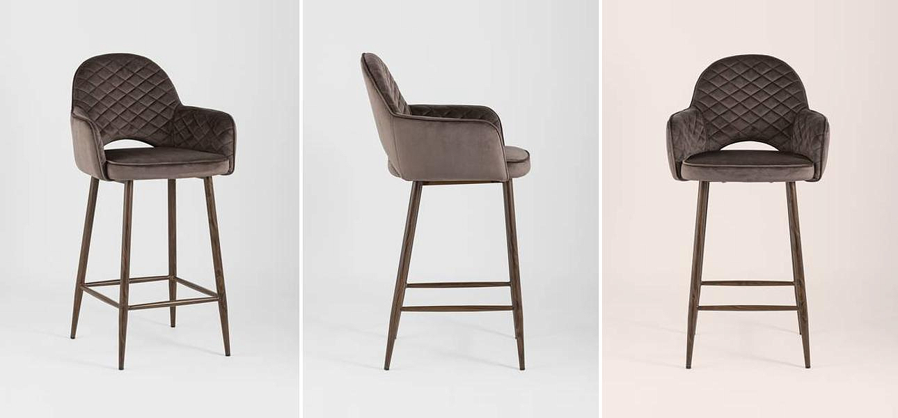 Барный Стул SHARRON Коричневый Велюр Барный Стул SHARRON Коричневый Велюр - Loft-Concept в Твери