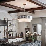 Люстра круглая с подвесками из текстурированного стекла молочного цвета Hinkley варинант исполнения - 8 | Loft Concept в Твери