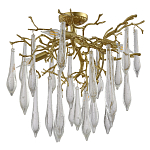 Люстра потолочная с прозрачными стеклянными подвесками в форме капель Droplet Chandelier варинант исполнения - 2 | Loft Concept в Твери