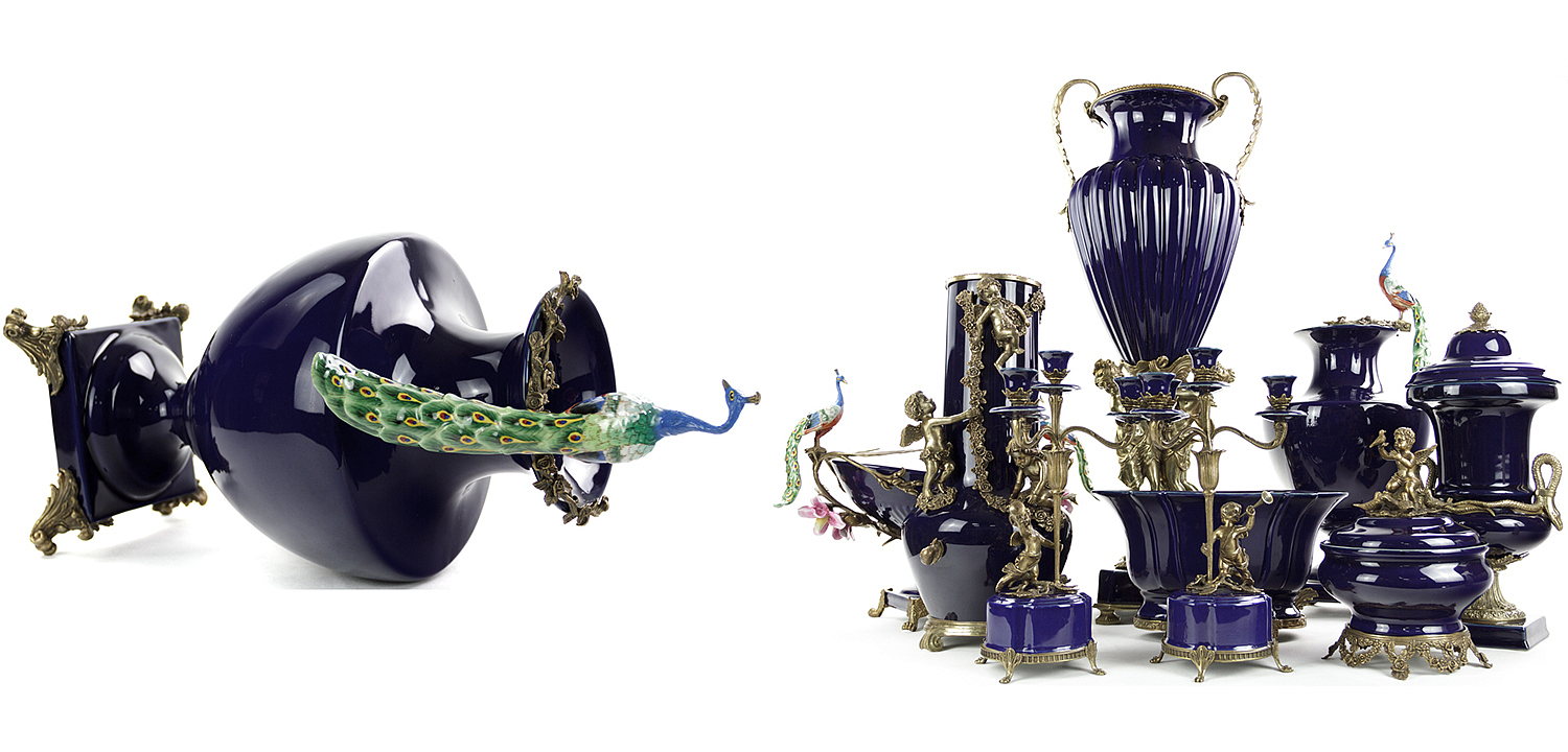 Ваза Selenia Blue Vase Peacock Ваза Selenia Blue Vase Peacock - Loft-Concept в Твери
