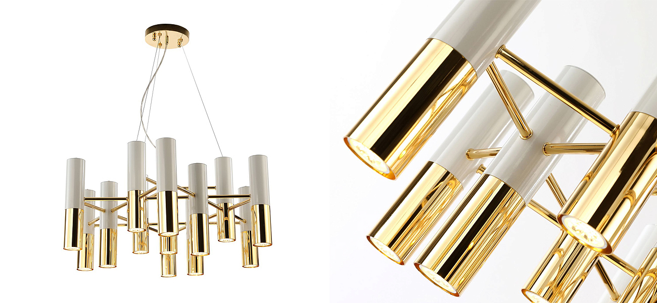 Люстра с бело-золотыми плафонами Delightfull - Loft-Concept в Твери