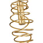 Подвесной светильник светодиодный из металла со спиральным декоративным элементом золотой Metal Spiral варинант исполнения - 3 | Loft Concept в Твери